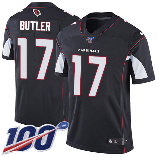 Arizona Cardinals #17 Hakeem Butler Black Alternate Men's Stitched 100th Season Vapor Limited Jersey Men's