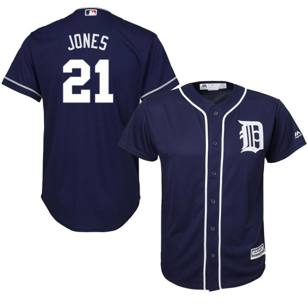 Men's Youth Women's Detroit Tigers 21 Replica Navy Jacoby Jones Jersey