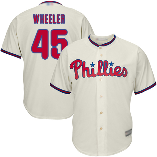 Philadelphia Phillies #45 Zack Wheeler Cream New Cool Base Stitched Jersey Men's