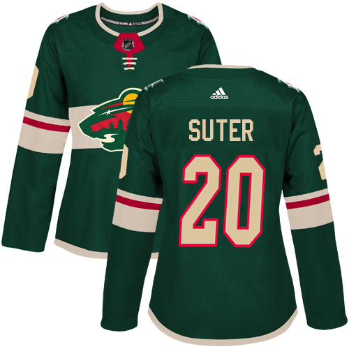 Adidas Minnesota Wild #20 Ryan Suter Green Home Authentic Women's Stitched Jersey Womens