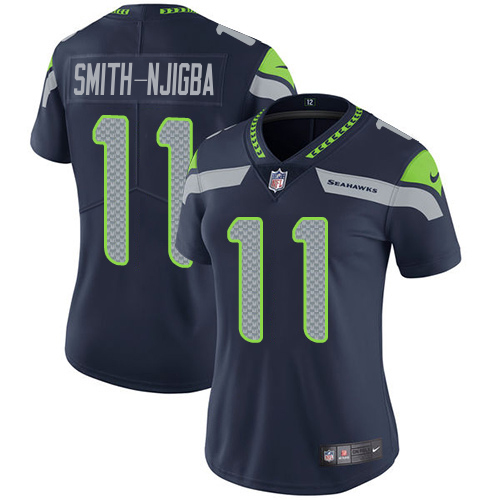 Seahawks #11 Jaxon Smith-Njigba Steel Blue Team Color Women's Stitched Vapor Untouchable Limited Jersey