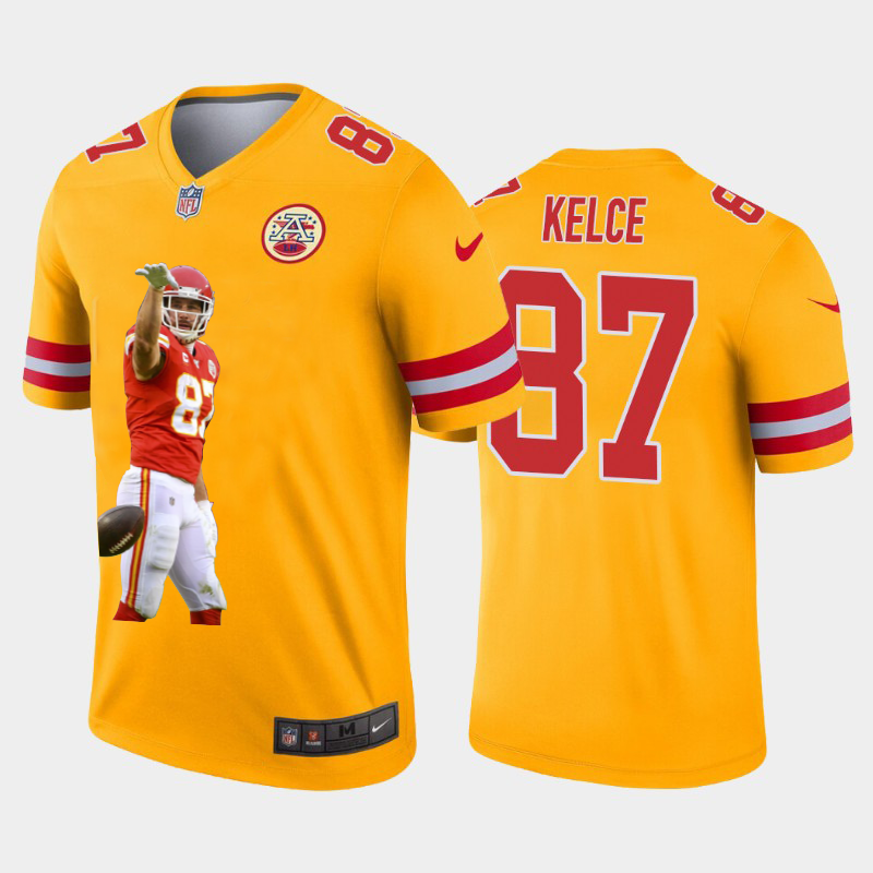 Kansas City Chiefs #87 Travis Kelce Team Hero 4 Vapor Limited Jersey Yellow