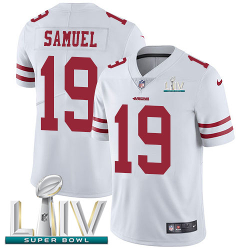 49ers #19 Deebo Samuel White Super Bowl LIV 2020 Youth Stitched Vapor Untouchable Limited Jersey