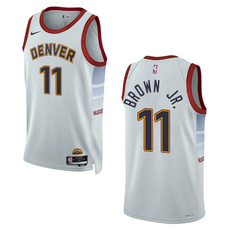 Denver Nuggets #11 Bruce Brown Jr. Unisex Silver 2022-23 Swingman Jersey - City Edition