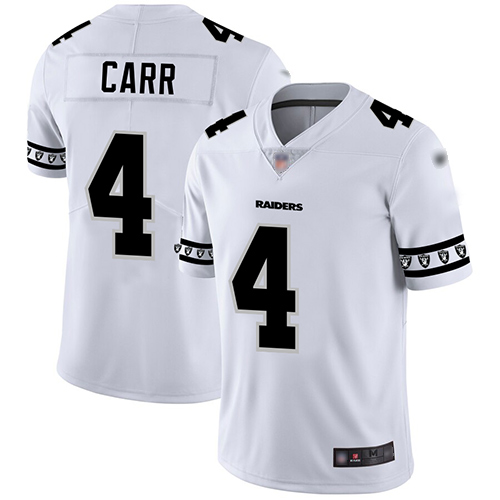 Raiders #4 Derek Carr White Men's Stitched Limited Team Logo Fashion Jersey