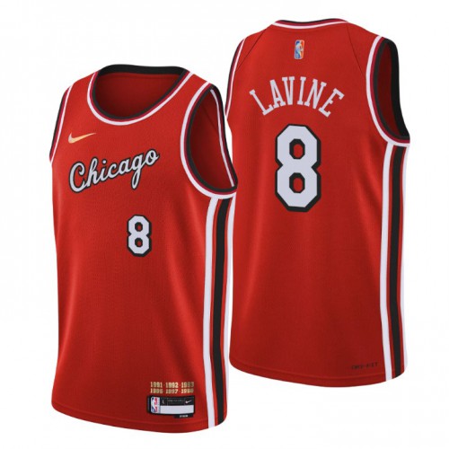 Chicago Chicago Bulls #8 Zach Lavine Mens Red 2021/22 Swingman Jersey - City Edition Mens