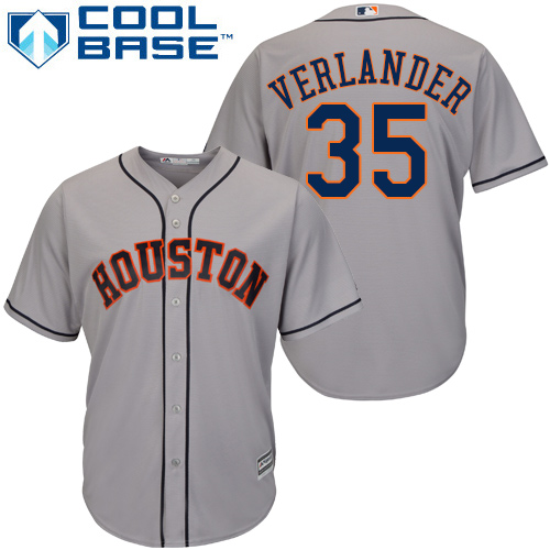 Houston Astros #35 Justin Verlander Grey Cool Base Stitched Youth Jersey Youth