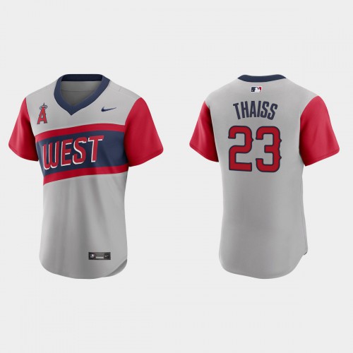 Los Angeles Los Angeles Angels #23 Matt Thaiss Men's Gray 2021 Little League Classic Authentic Jersey Men's