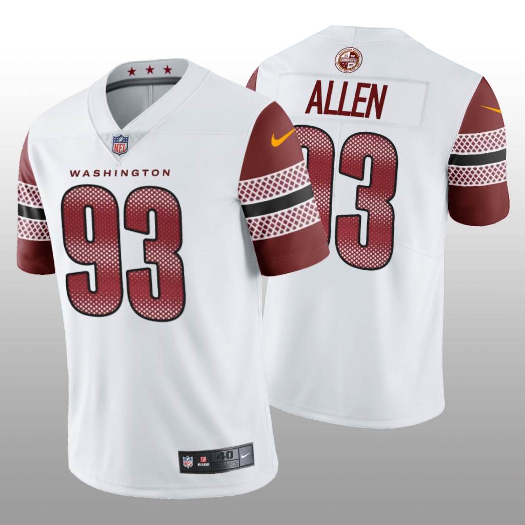 Washington Commanders #93 Jonathan Allen Men's Vapor Limited Jersey - White