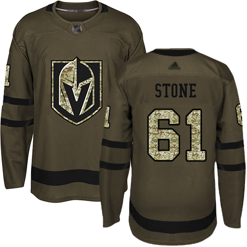 Adidas Golden Vegas Golden Knights #61 Mark Stone Green Salute to Service Stitched Youth Jersey Youth