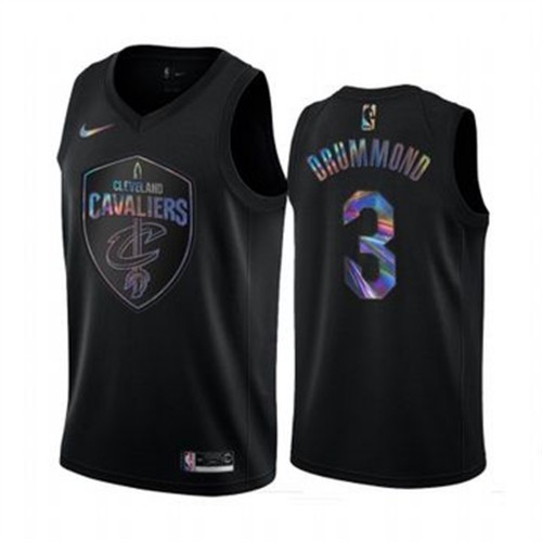 Cleveland Cavaliers #3 Andre Drummond Mens Iridescent Holographic Collection Jersey - Black Mens