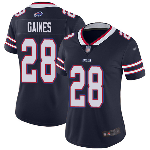 Buffalo Bills #28 E.J. Gaines Navy Women's Stitched Limited Inverted Legend Jersey Womens