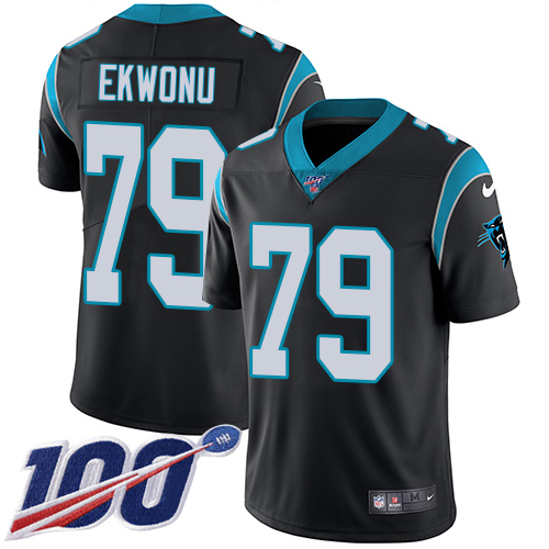 Panthers #79 Ikem Ekwonu Black Team Color Youth Stitched 100th Season Vapor Untouchable Limited Jersey