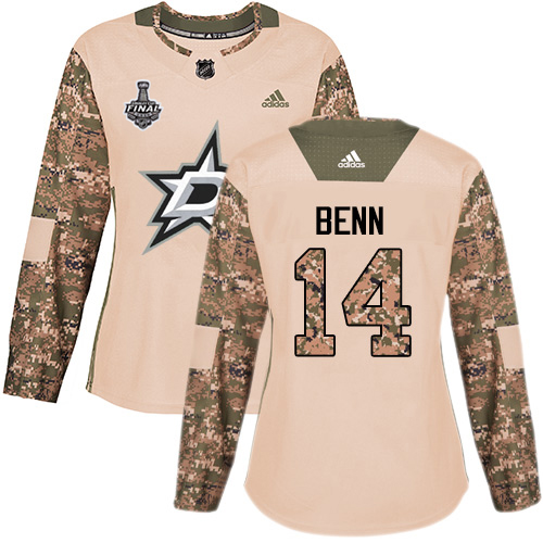 Adidas Dallas Stars #14 Jamie Benn Camo Authentic 2017 Veterans Day Women's 2020 Stanley Cup Final Stitched Jersey Womens