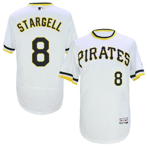Pittsburgh Pirates #8 Willie Stargell White Flexbase Authentic Collection Cooperstown Stitched Jersey Men's