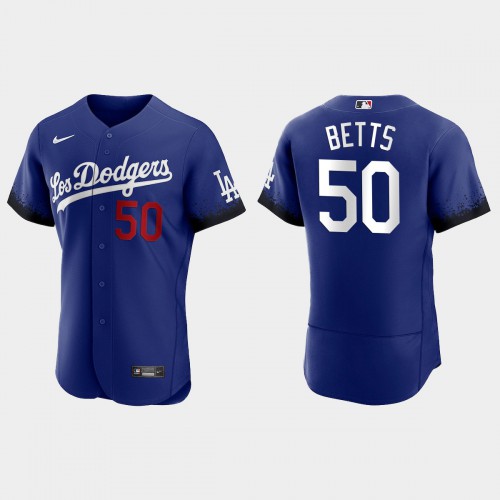 Los Angeles Los Angeles Dodgers #50 Mookie Betts Men's 2021 City Connect Authentic Jersey Royal Men's