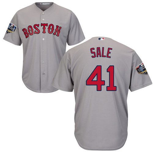 Boston Red Sox #41 Chris Sale Grey Cool Base 2018 World Series Stitched Youth Jersey Youth