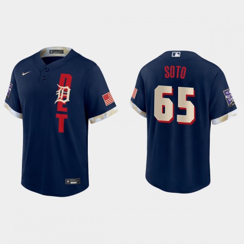 Detroit Detroit Tigers #65 Gregory Soto 2021 All Star Game Fan's Version Navy Jersey Men's