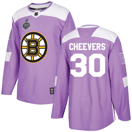 Adidas Boston Bruins #30 Gerry Cheevers Purple Authentic Fights Cancer Stanley Cup Final Bound Stitched Jersey Men's