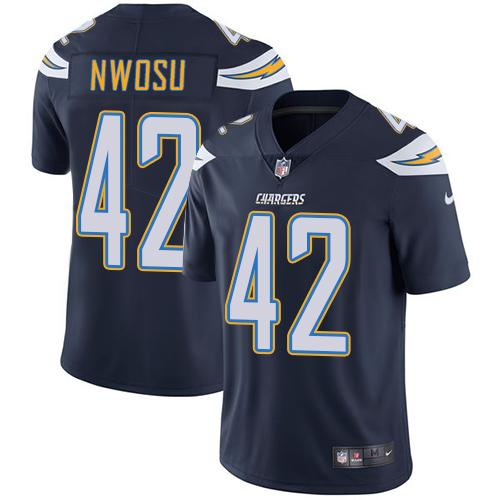 Los Angeles Chargers #42 Uchenna Nwosu Navy Blue Team Color Men's Stitched Vapor Untouchable Limited Jersey Men's