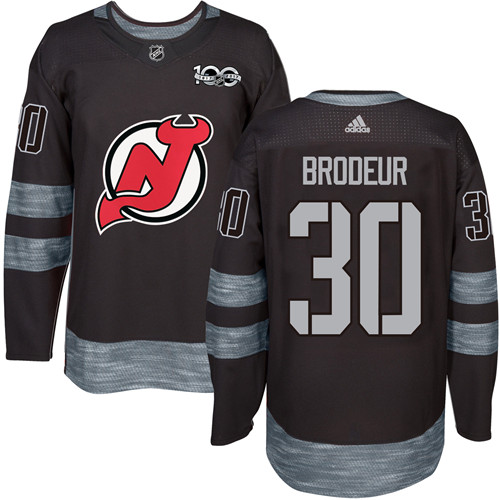 Adidas New Jersey Devils #30 Martin Brodeur Black 1917-2017 100th Anniversary Stitched Jersey Men's