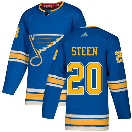 Adidas St. Louis Blues #20 Alexander Steen Blue Alternate Authentic Stitched Youth Jersey Youth