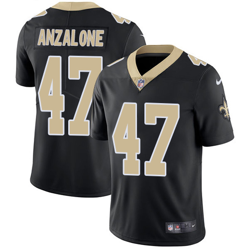 New Orleans Saints #47 Alex Anzalone Black Team Color Men's Stitched Vapor Untouchable Limited Jersey Men's