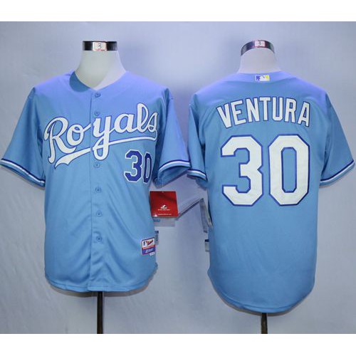 Kansas City Royals #30 Yordano Ventura Light Blue Cool Base Stitched Jersey Men's