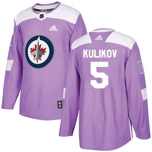 Adidas Winnipeg Jets #5 Dmitry Kulikov Purple Authentic Fights Cancer Stitched Jersey Men's