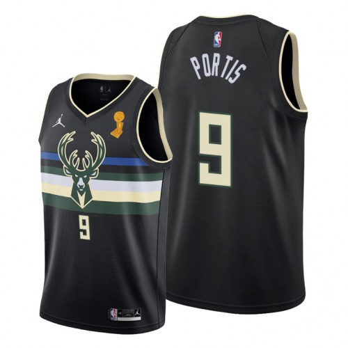 Milwaukee Milwaukee Bucks #9 Bobby Portis Womens 2021 Finals Champions Swingman Statement Edition Jersey Black Womens