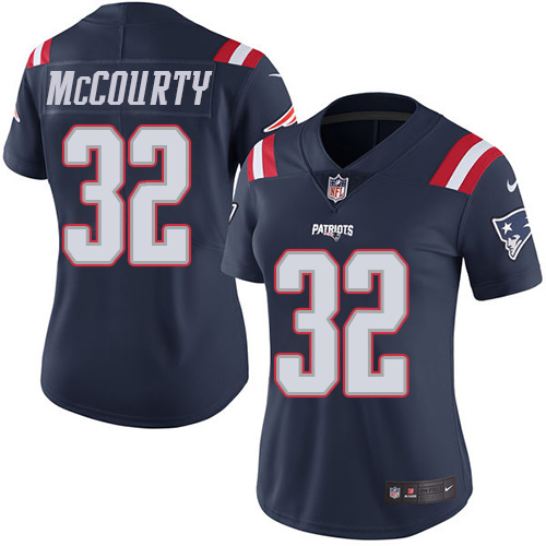 Patriots #32 Devin McCourty Navy Blue Women's Stitched Limited Rush Jersey