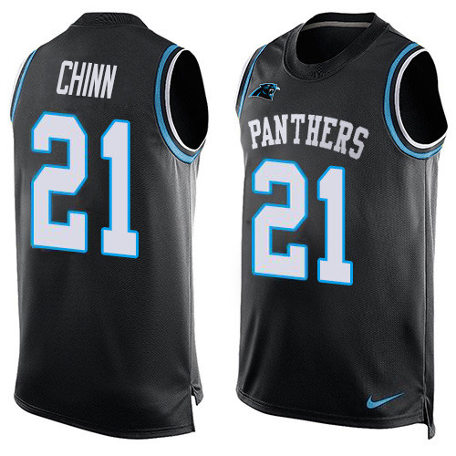 Panthers #21 Jeremy Chinn Black Team Color Men's Stitched Limited Tank Top Jersey