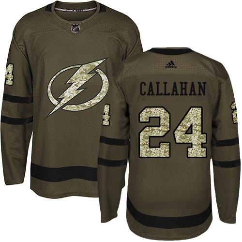 Adidas Tampa Bay Lightning #24 Ryan Callahan Green Salute to Service Stitched Jersey Men's