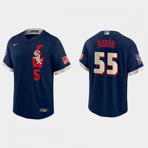 Chicago Chicago White Sox #55 Carlos Rodon 2021 All Star Game Fan's Version Navy Jersey Men's