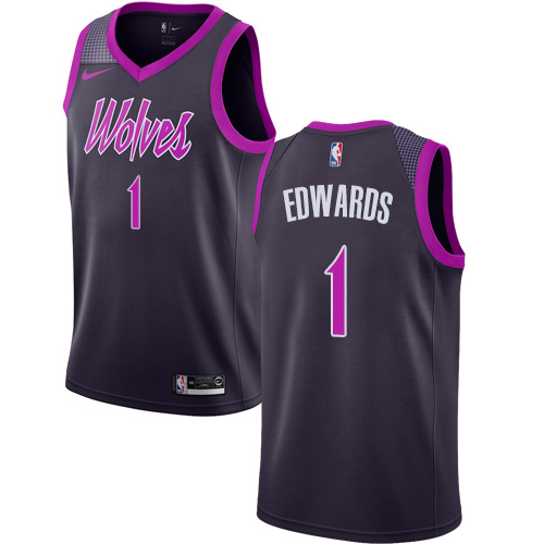 Minnesota Timberwolves #1 Anthony Edwards Purple Youth Swingman City Edition 2018/19 Jersey Youth