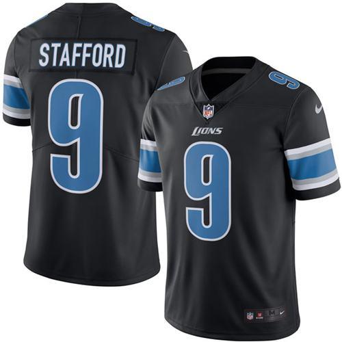 Detroit Lions #9 Matthew Stafford Black Youth Stitched Limited Rush Jersey Youth