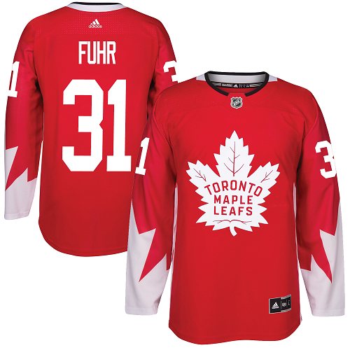 Adidas Maple Toronto Maple Leafs #31 Grant Fuhr Red Team Canada Authentic Stitched Jersey Men's