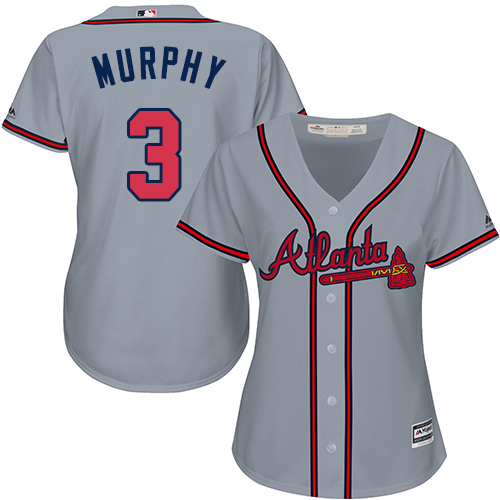 Atlanta Braves #3 Dale Murphy Grey Road Women's Stitched Jersey Womens