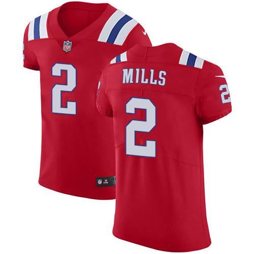 Patriots #2 Jalen Mills Red Alternate Men's Stitched Vapor Untouchable Elite Jersey