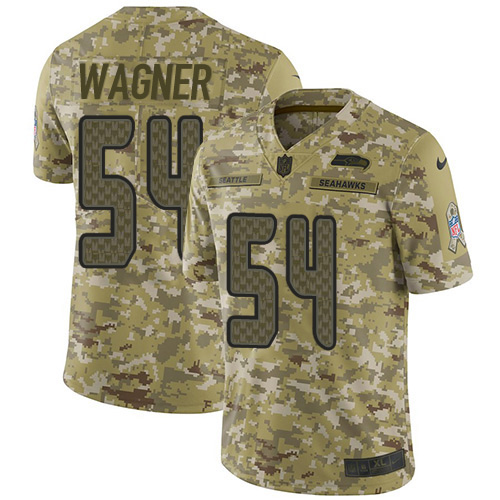 Seattle Seahawks #54 Bobby Wagner Camo Youth Stitched Limited 2018 Salute to Service Jersey Youth