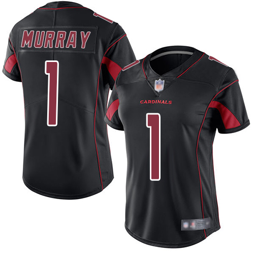 Cardinals #1 Kyler Murray Black Women's Stitched Limited Rush Jersey
