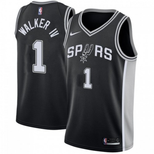 San Antonio Spurs #1 Lonnie Walker IV Black Womens Swingman Icon Edition Jersey Womens