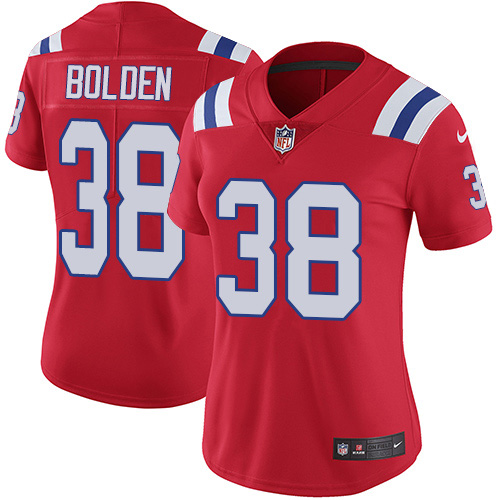 New England Patriots #38 Brandon Bolden Red Alternate Women's Stitched Vapor Untouchable Limited Jersey Womens