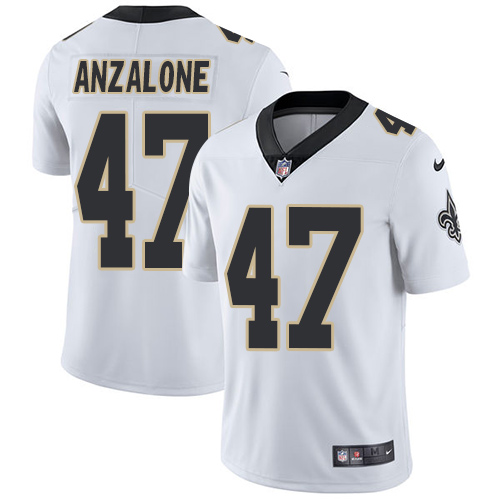 New Orleans Saints #47 Alex Anzalone White Men's Stitched Vapor Untouchable Limited Jersey Men's