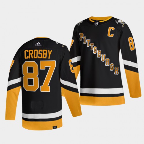 Adidas Pittsburgh Penguins #87 Sidney Crosby Men's 2021-22 Alternate Authentic Jersey - Black Men's