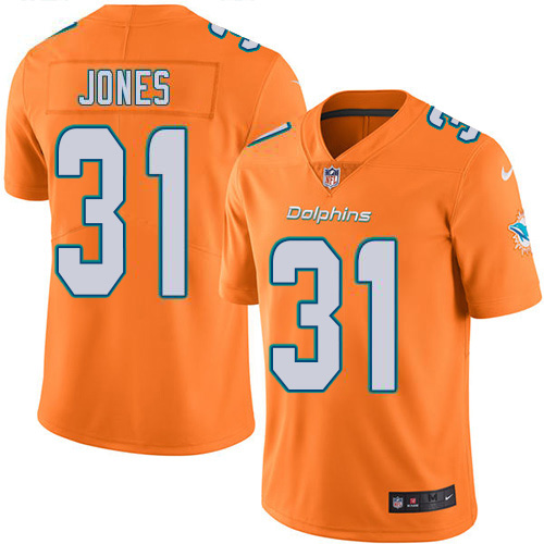 Miami Dolphins #31 Byron Jones Orange Green Youth Stitched Limited Rush Jersey Youth