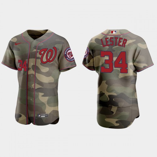 Washington Washington Nationals #34 Jon Lester Men's 2021 Armed Forces Day Authentic Jersey -Camo Men's