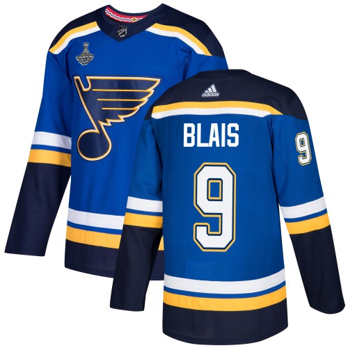Adidas St. Louis Blues #9 Sammy Blais Blue Home Authentic 2019 Stanley Cup Champions Stitched Jersey Men's