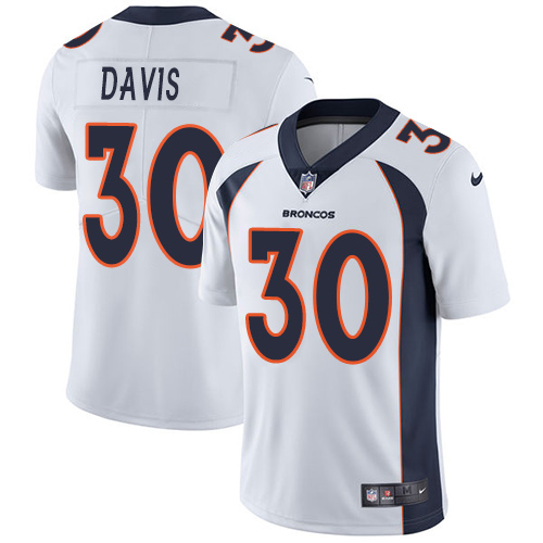 Denver Broncos #30 Terrell Davis White Men's Stitched Vapor Untouchable Limited Jersey Men's