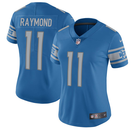 Lions #11 Kalif Raymond Blue Team Color Women's Stitched Vapor Untouchable Limited Jersey